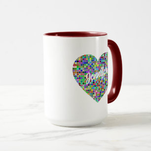 Beautiful Colourful Squares Heart - Spread Love Mug