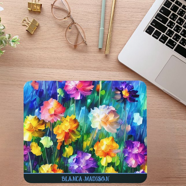 Beautiful Colourful Standout Floral Pattern Mouse Pad (Creator Uploaded)