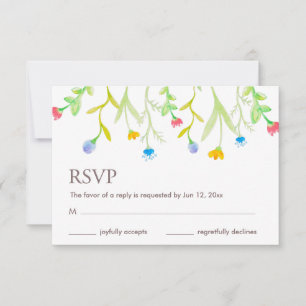 Beautiful Colourful Summer Flowers RSVP Card