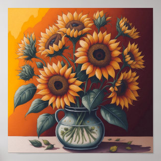 Beautiful Colourful Sunflower Poster