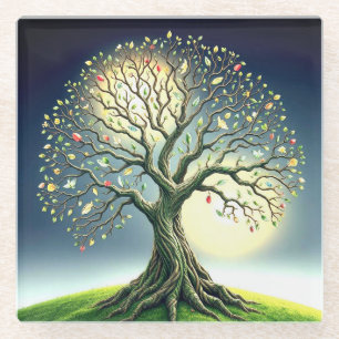 Beautiful Colourful Tree Coaster