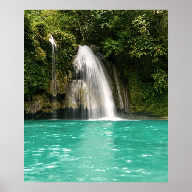 Beautiful Colourful Tropical Waterfall Nature Poster (Front)