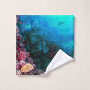 Beautiful Colourful Vibrant Unsersea Tropical Wash Cloth