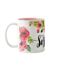 Beautiful Colourful Watercolor Floral Sister Mug