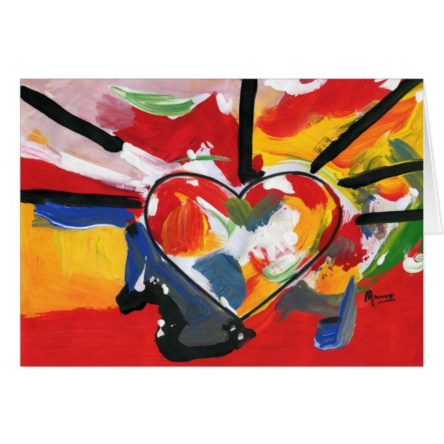 Beautiful colourful watercolor Heart Cards (Front Horizontal)