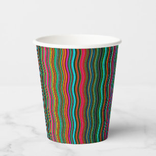 Beautiful Colourful Wavy Stripe Pattern Paper Cups
