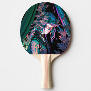 Beautiful Colourful Woman and Plants Ping Pong Paddle