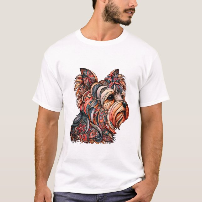 Beautiful Colourful Yorkshire Terrier  T-Shirt (Front)