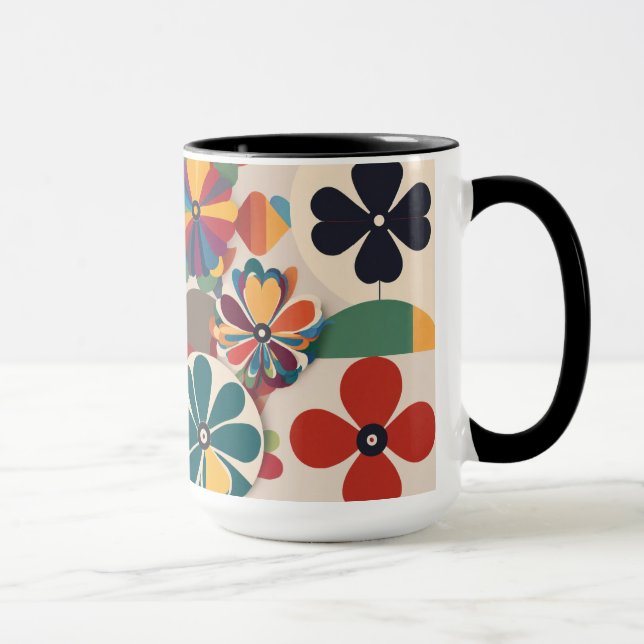 Beautiful Colouring Flowers Coffee Cup  (Right)