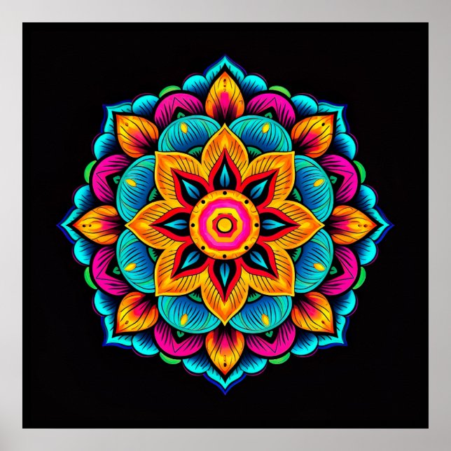 Beautiful Colouring Mandala  Poster (Front)