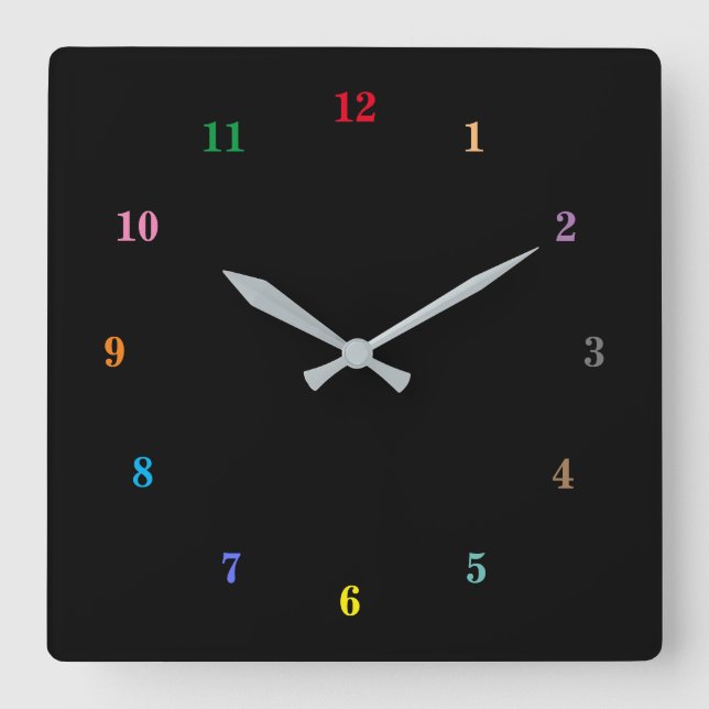 Beautiful Colours - Customisable - Add Your Colour Square Wall Clock (Front)