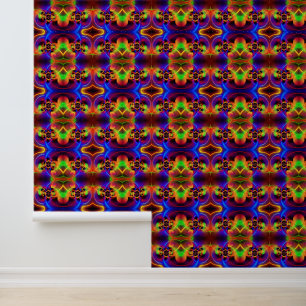 Beautiful Colours Neon Lights Pattern Ornaments Wallpaper