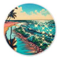 Beautiful Comic Pop Art Style Beach Scene