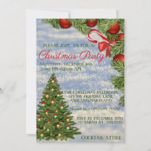 Beautiful Cool Christmas Tree Invitation