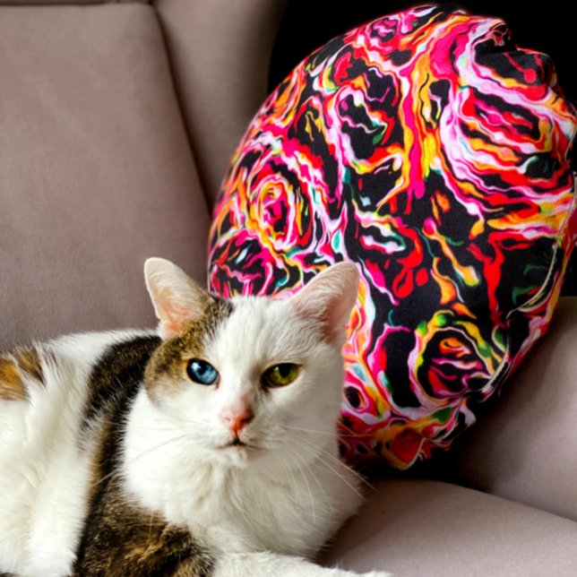 Beautiful Cool Colorful Funky Round Cushion (Creator Uploaded)