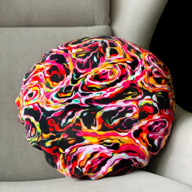 Beautiful Cool Colorful Funky Round Cushion (Creator Uploaded)