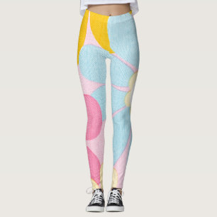 Beautiful cool coloured flower design  leggings