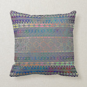Beautiful cool colourful Aztec geometric pattern Cushion
