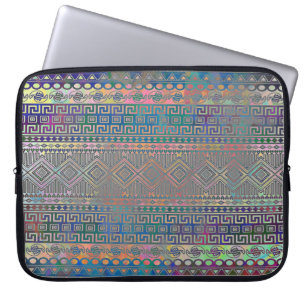Beautiful cool colourful Aztec geometric pattern Laptop Sleeve