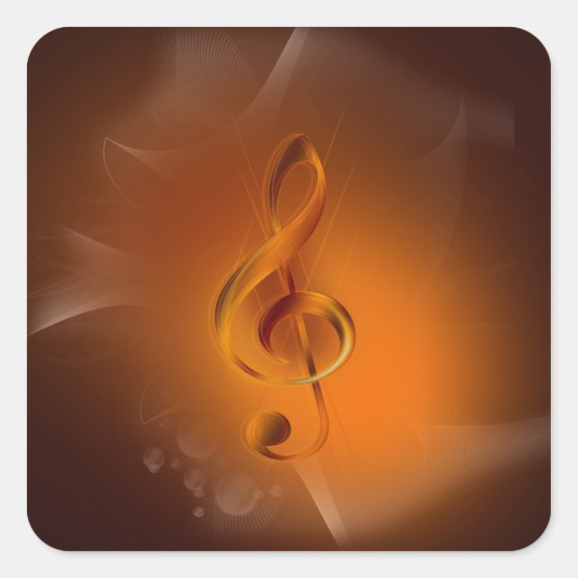 Beautiful cool glowing fire colours effects music square sticker (Front)