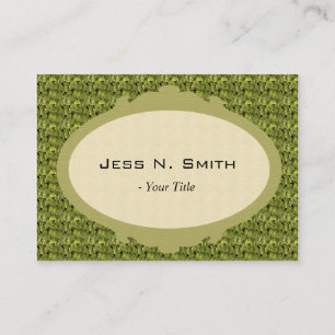 Beautiful, cool green leaves frame business cards