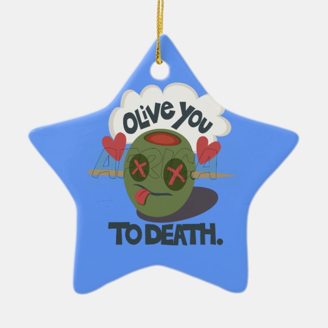 Beautiful Cool I love Africa Art Ceramic Ornament (Front)