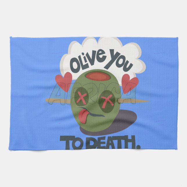 Beautiful Cool I love Africa Art Tea Towel (Horizontal)