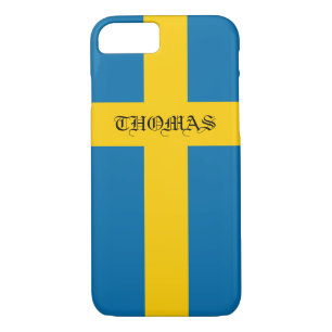 Beautiful Cool Patriotic Monogram Flag of Sweden iPhone 8/7 Case