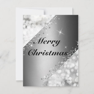 Beautiful, Cool, Perfect Silver Sparkly Holiday Card