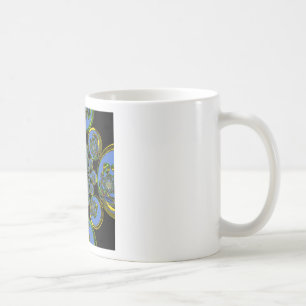 Beautiful cool royal blue black Kaleidoscope  art Coffee Mug