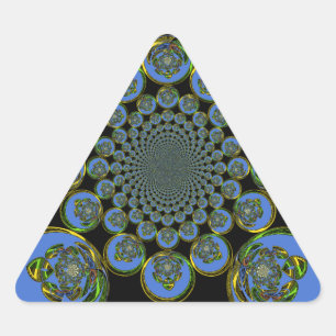 Beautiful cool royal blue black Kaleidoscope  art Triangle Sticker
