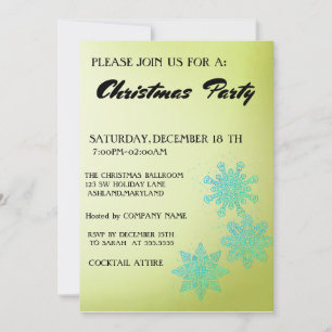Beautiful, Cool, Sparkly, Green Christmas Tree Invitation