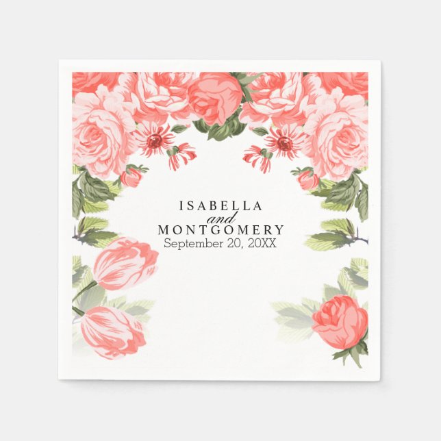 Beautiful Coral Flower Napkin (Front)