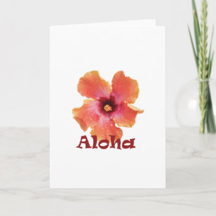 Beautiful Coral Hibiscus Flower Photo Card