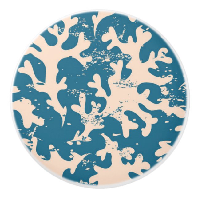 Beautiful Coral Pattern Ceramic Knob (Front)