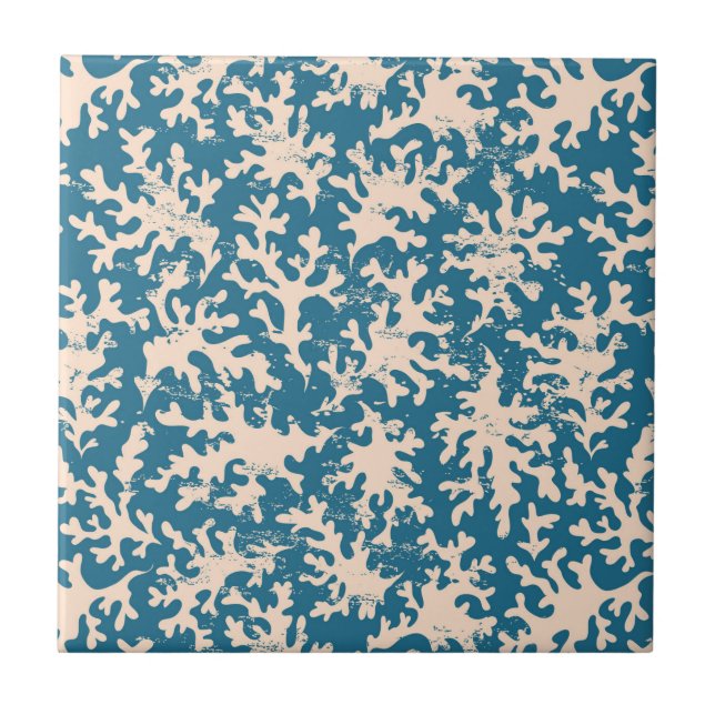 Beautiful Coral Pattern Ceramic Tile (Front)