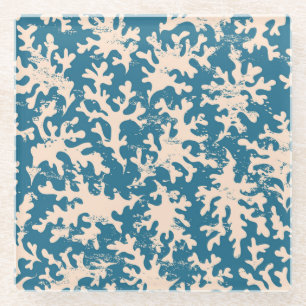 Beautiful Coral Pattern Glass Coaster