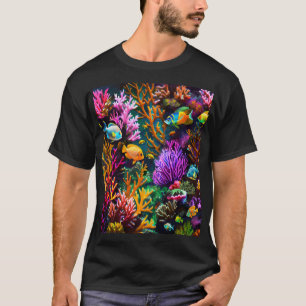 Beautiful Coral Reef with Tropical Fish Swimming T-Shirt