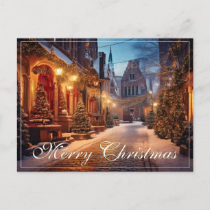 Beautiful Cosy Christmas Motif in a Dreamy Old Tow Holiday Postcard