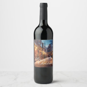 Beautiful Cosy Christmas Motif in a Dreamy Old Tow Wine Label
