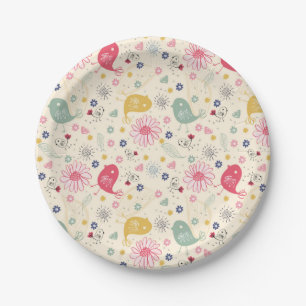 Beautiful Country Birds Paper Plate