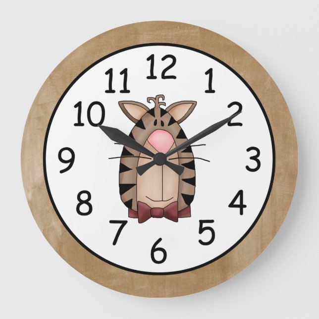 Beautiful Country Cat Large Clock (Front)