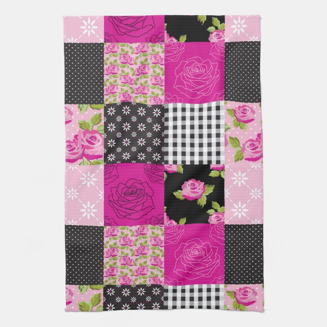 Beautiful Country Patchwork Quilt Tea Towel (Vertical)