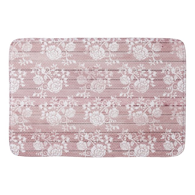 Beautiful Country Rustic Shabby Chic Bath Mat (Front)