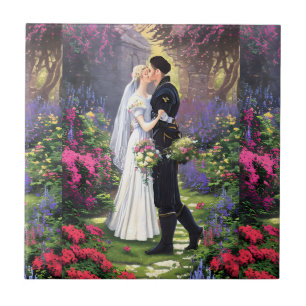 Beautiful Couple in The Park Ceramic Tile