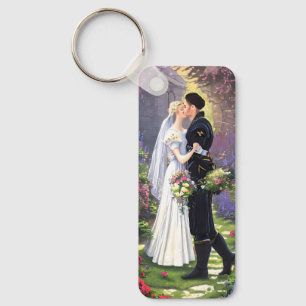 Beautiful Couple in The Park Key Ring