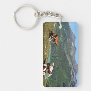 Beautiful Cows High Up In The Mountains Key Ring