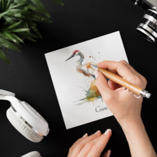 beautiful crane in watercolor, customisable