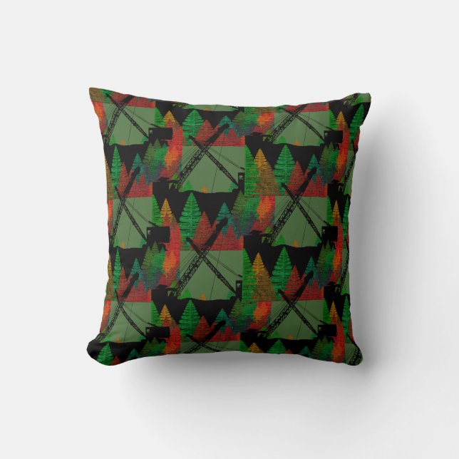 Beautiful Crane Operator Crawler Crane Art Cushion (Front)