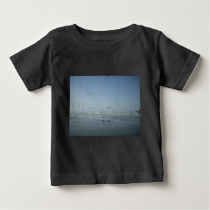 Beautiful Cranes Flying Over Water Nature's Ballet Baby T-Shirt